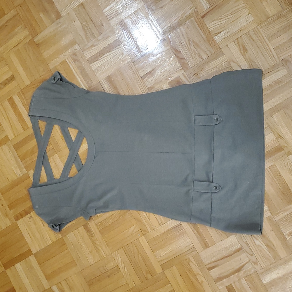 Nomads Hemp Wear 80's Organic Hemp Cotton Mini Dress Crisscross Back Drop Waist